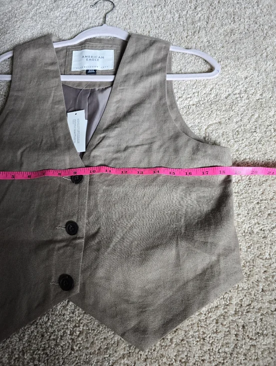 New American Eagle Linen Blend Tan Womens Vest Size M - Picture 7 of 9